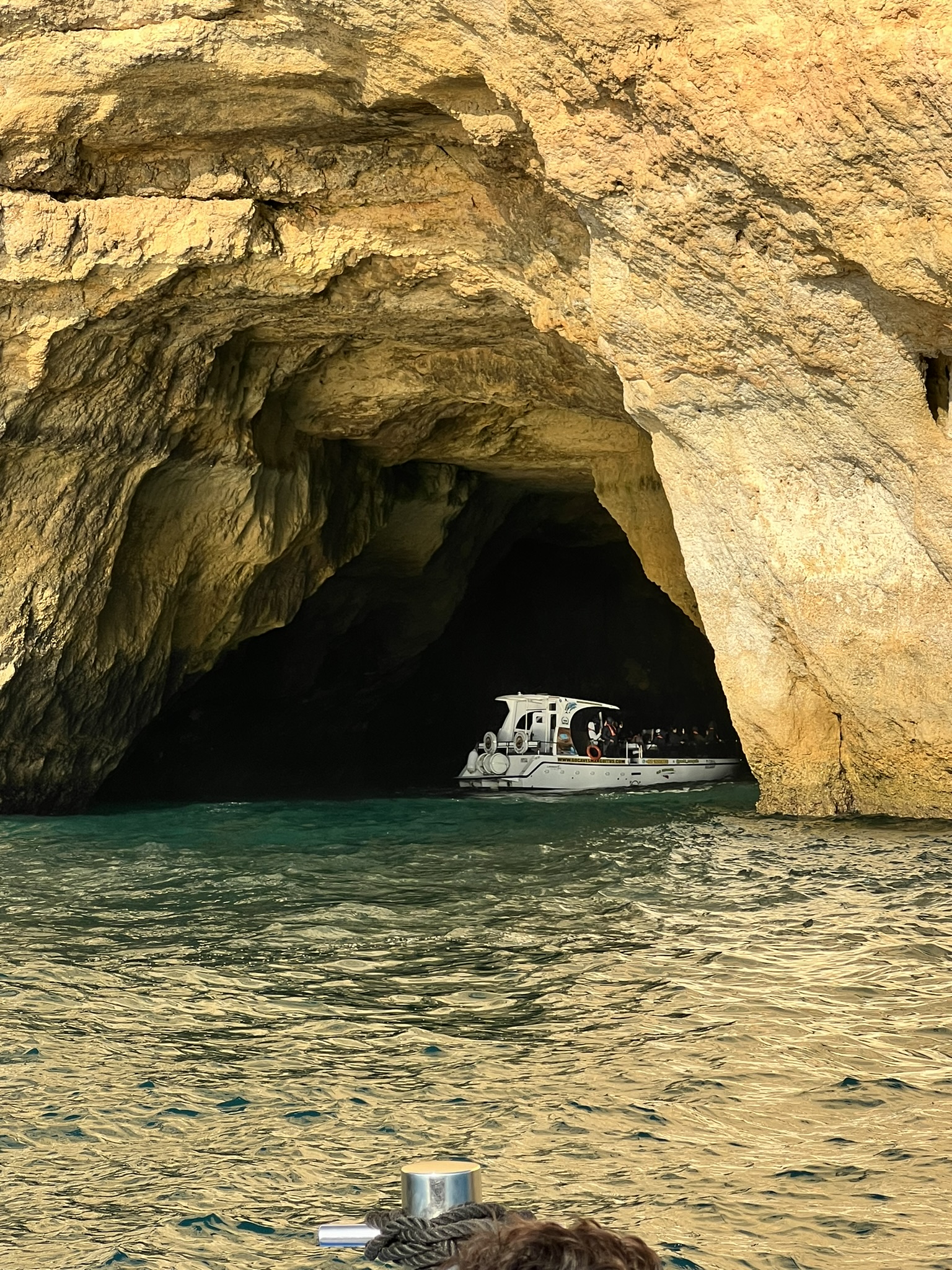 Boat Inside Benagil Cave